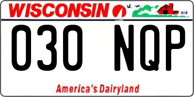 WI license plate 030NQP