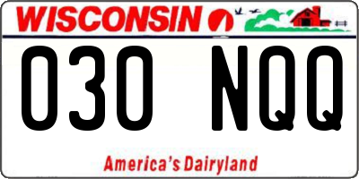 WI license plate 030NQQ