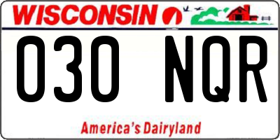 WI license plate 030NQR