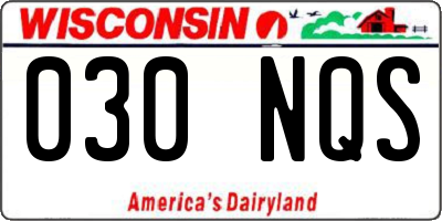 WI license plate 030NQS