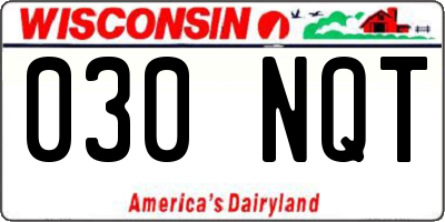 WI license plate 030NQT