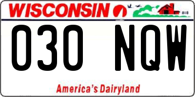 WI license plate 030NQW
