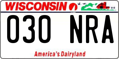 WI license plate 030NRA