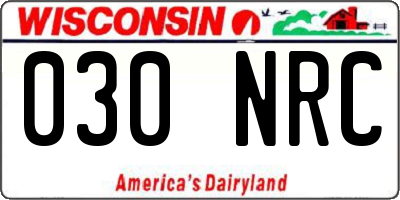 WI license plate 030NRC