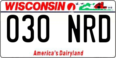 WI license plate 030NRD