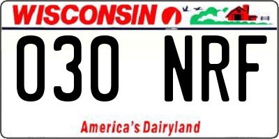 WI license plate 030NRF