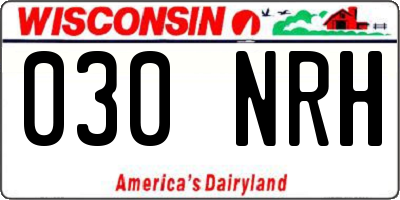 WI license plate 030NRH