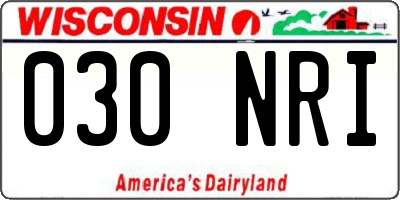 WI license plate 030NRI