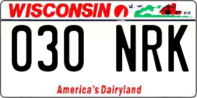 WI license plate 030NRK