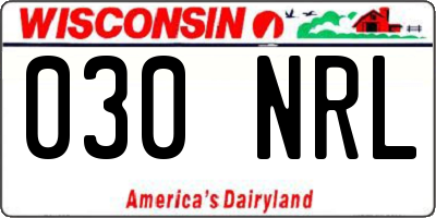WI license plate 030NRL