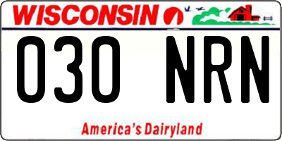 WI license plate 030NRN