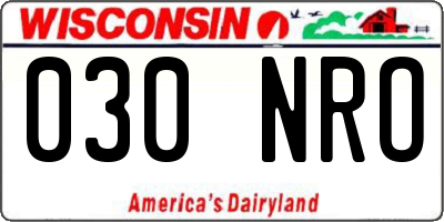 WI license plate 030NRO