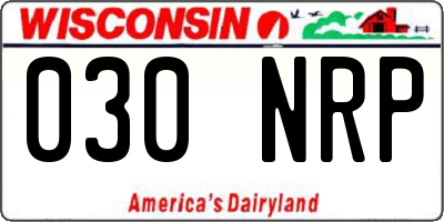WI license plate 030NRP