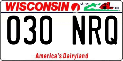 WI license plate 030NRQ