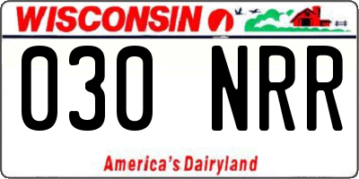 WI license plate 030NRR