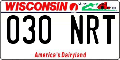 WI license plate 030NRT