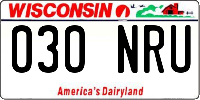 WI license plate 030NRU
