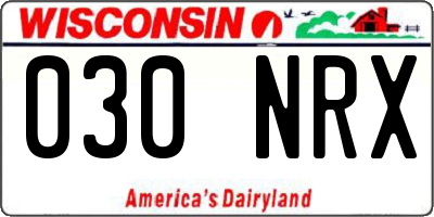 WI license plate 030NRX