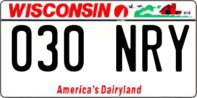 WI license plate 030NRY
