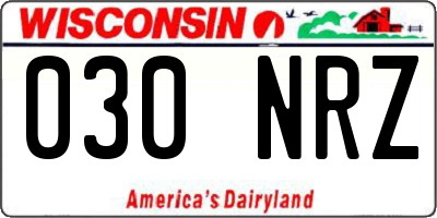 WI license plate 030NRZ