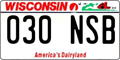 WI license plate 030NSB