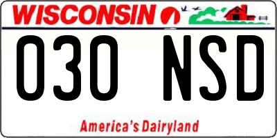 WI license plate 030NSD