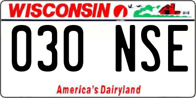 WI license plate 030NSE