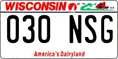 WI license plate 030NSG