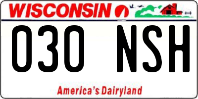 WI license plate 030NSH