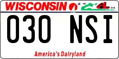 WI license plate 030NSI