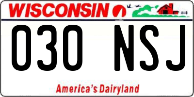 WI license plate 030NSJ