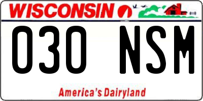 WI license plate 030NSM
