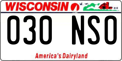 WI license plate 030NSO