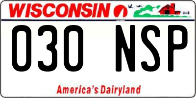 WI license plate 030NSP