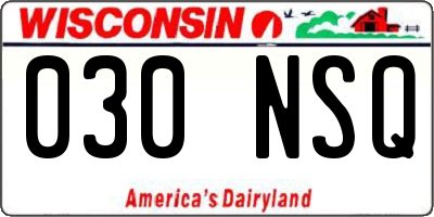 WI license plate 030NSQ
