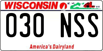 WI license plate 030NSS