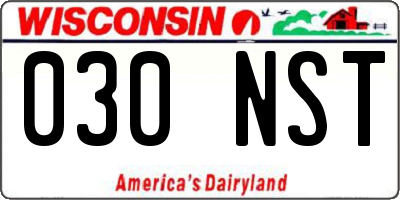 WI license plate 030NST