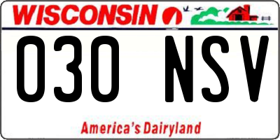WI license plate 030NSV
