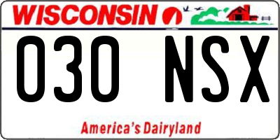 WI license plate 030NSX