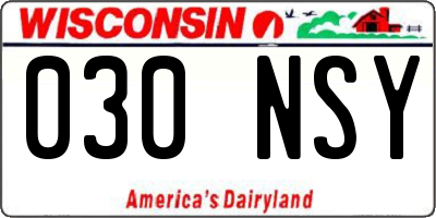 WI license plate 030NSY
