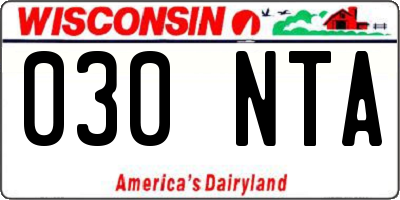 WI license plate 030NTA