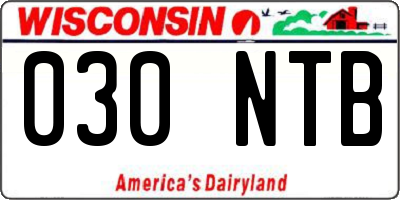 WI license plate 030NTB
