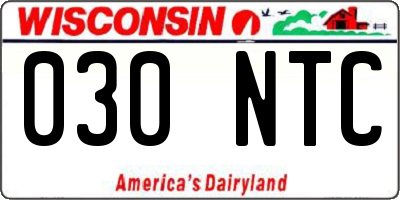 WI license plate 030NTC