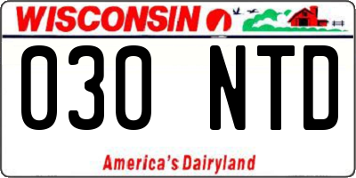 WI license plate 030NTD