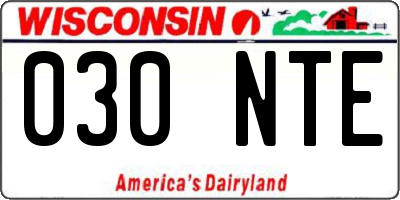 WI license plate 030NTE