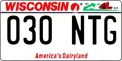 WI license plate 030NTG