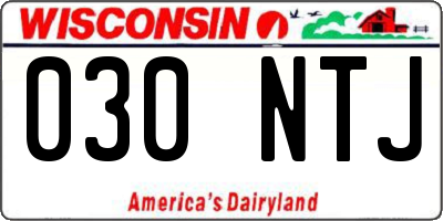 WI license plate 030NTJ