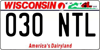 WI license plate 030NTL