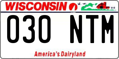 WI license plate 030NTM