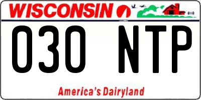 WI license plate 030NTP
